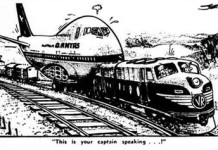 A large, two-engined train was making it’s way across America…