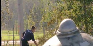 Crazy prank with a realistic looking flying saucer