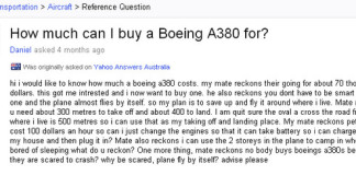 How much can I buy a Boeing A380 for?