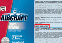 Aircraft paint remover – Always read the fine print