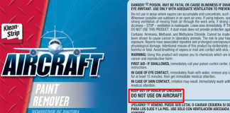 Aircraft paint remover – Always read the fine print