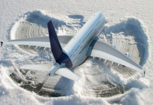 Grounded Plane Makes Snow Angel On Tarmac