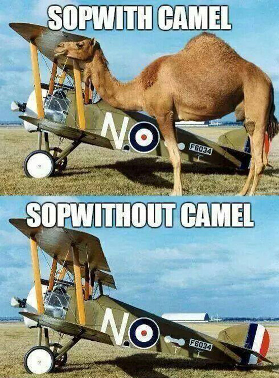 Sopwith Camel - Aviation Humor - 550 x 743 jpeg 186kB