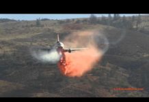 Amazing footage of a DC-10 tanker fighting fires in California