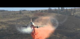 Amazing footage of a DC-10 tanker fighting fires in California