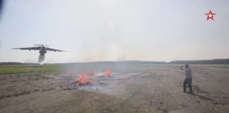 Standing underneath an IL-76 water bomber