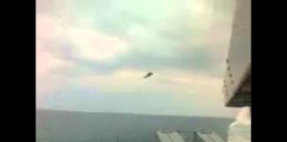 Greek F-4 PHANTOM low pass just inches above the water