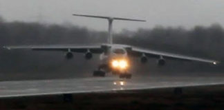 Ilyushin IL-76 Strong Crosswind Landing