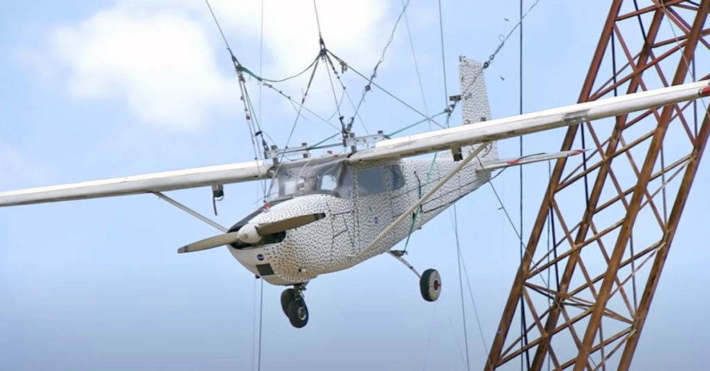 NASA dropped a Cessna 172 from 100 feet at the Langley Landing and Impact Research Facility