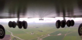 C-5 Galaxy Landing Viewed From a Belly Camera Equals Awesome
