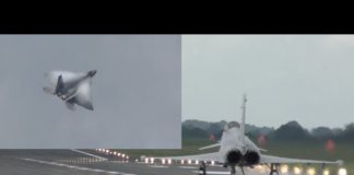 F-22 Raptor vs Typhoon Eurofighter takeoff and some flying display highlights