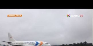 Indonesian Boeing 737-300 cargo belly landing