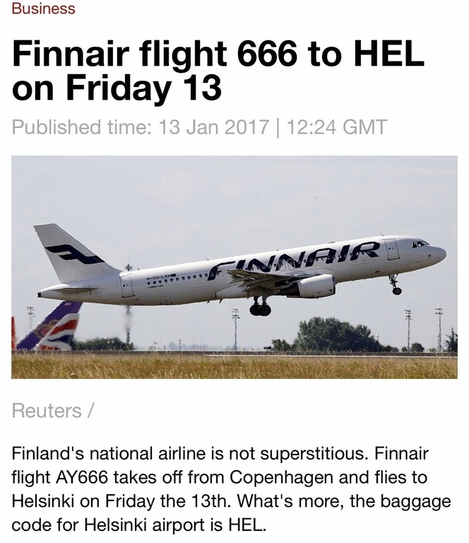 Flight 666 to HEL on Friday the 13th