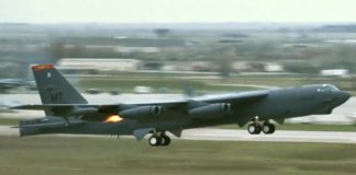 B-52H Put On A Smoke Show During Minimum Interval Takeoff (MITO)