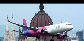 Airbus A320 low pass in Budapest