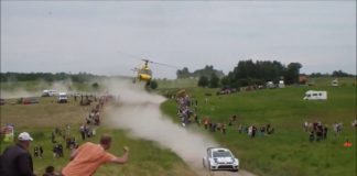 The way the pilot pursues the cars is like something out of a James Bond film
