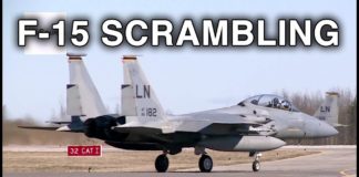 F-15C Pilots Scrambling, Take-off, Vertical Climb
