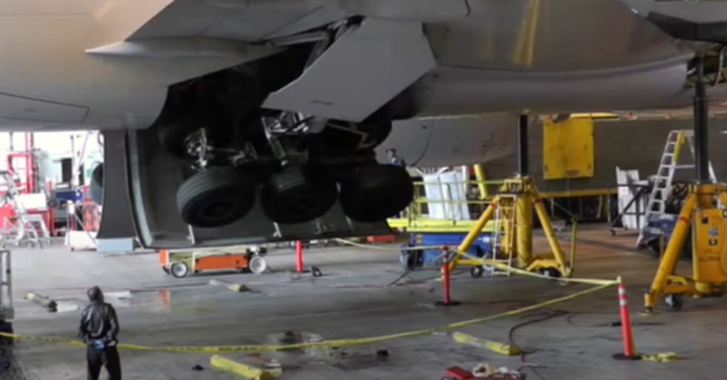 The Boeing 777 aircraft features the largest landing gear and the biggest tires ever used in a commercial jetliner.