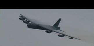 Not often do you see condensation on the wings of a B-52
