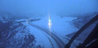 Landing in a snowstorm at Aspen