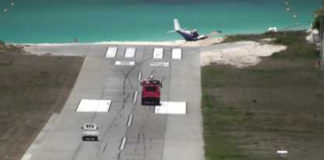 St. Barts Runway Overrun! He didn’t waste any time to get to the beach. St. Barts Runway Overrun