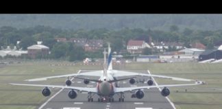 How to park world’s longest aircraft: Boeing 747-8 and Antonov An-124!
