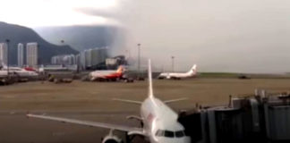 Massive Rainstorm Quickly Engulfs Hong Kong Airport.