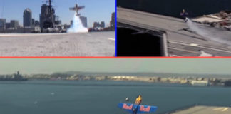 Red Bull Edge 540 Take Off From USS Midway