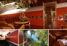 Boeing 727 Airplane treetop hotel in Costa Rica