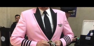 This pilot was flying his retirement flight and wanted to look special- and he did!