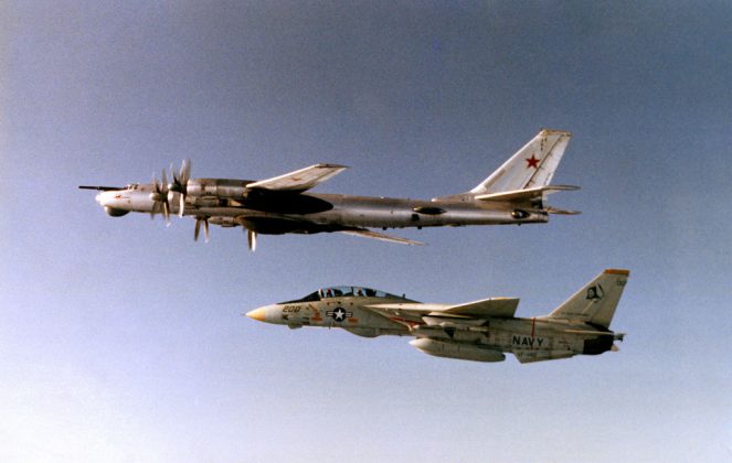 F-14 Tomcats intercepting Soviet Tu-95s - Aviation Humor