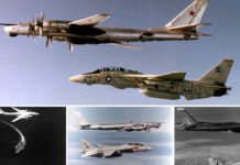 F-14 Tomcats intercepting Soviet Tu-95s
