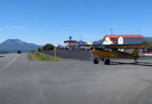 Plane Taking Off In Traffic In Alaska