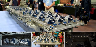 22-foot-long, 550 pound Lego USS Intrepid Aircraft Carrier
