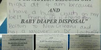 Love letter on an aeroplane sick bag