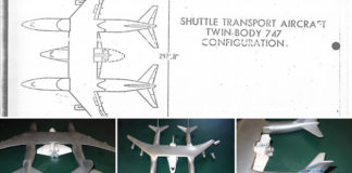 Twin-Body 747 Configuration Shuttle Transport Aircraft