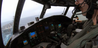 Bringing the Hawkeye back aboard the USS Theodore Roosevelt