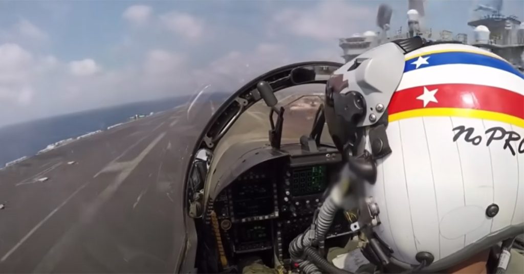 Aircraft Carrier Landing Cockpit Perspective