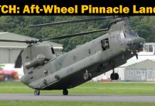 CH-47 Chinook helicopter aft-wheel pinnacle landing CH-47 Chinook helicopter aft-wheel pinnacle landing