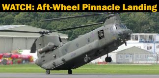 CH-47 Chinook helicopter aft-wheel pinnacle landing CH-47 Chinook helicopter aft-wheel pinnacle landing