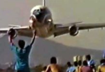 VARIG DC-10 Airplane Low Pass During An Airshow In Rio de Janeiro, 1986.