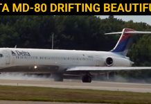 Delta Airlines McDonnell Douglas MD-80 Airplane Skidding Beautifully on Takeoff Delta Airlines McDonnell Douglas MD-80 Airplane Skidding Beautifully on Takeoff