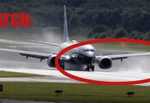 Boeing 737 Impressive Reverse Thrust On Wet Runway Boeing 737 Impressive Reverse Thrust On Wet Runway