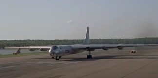 Convair B-36 airplane in the best takeoff scene in a movie EVER! B-36 movie scene