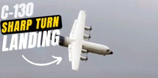 C-130 Hercules Sharp Turn Landing