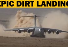 Boeing C-17 Landing On Dirt Runway Boeing C-17 Landing On Dirt Runway
