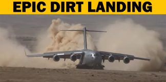 Boeing C-17 Landing On Dirt Runway Boeing C-17 Landing On Dirt Runway