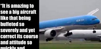 KLM pilot skillfully lands a Boeing 777 at Amsterdam’s Schiphol Airport during a violent storm KLM pilot skillfully lands a Boeing 777 at Amsterdam’s Schiphol Airport during a violent storm