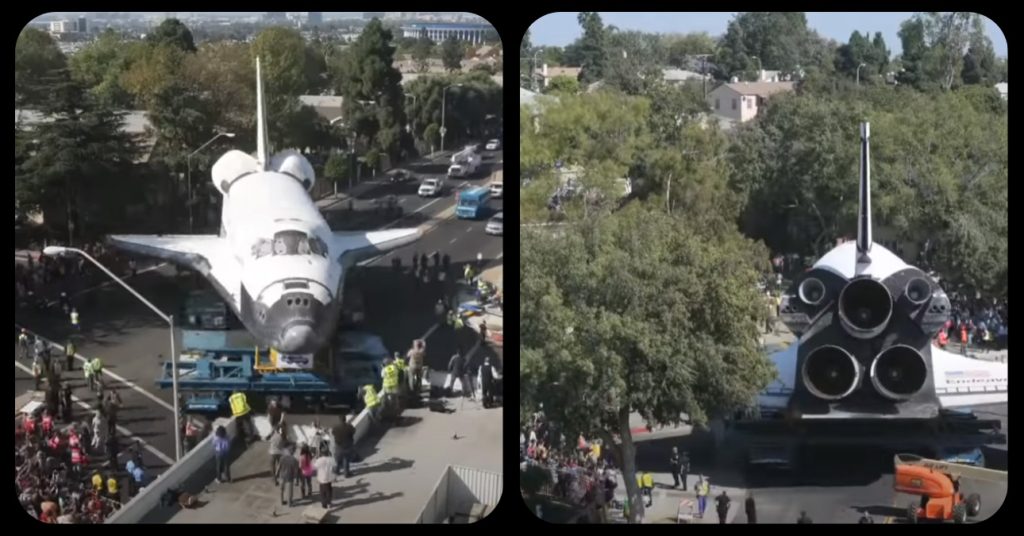 NASA Space shuttle Endeavour's trek across LA: Timelapse