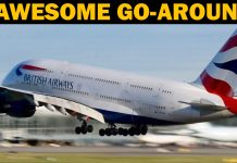 Awesome very low Go-Around for Airbus A380 coming into Vancouver